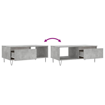 Tavolino Salotto Grigio Cemento 90x50x36,5 cm Legno Multistrato | homemem39