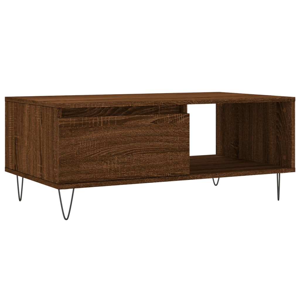 Tavolino da Salotto Rovere Marrone 90x50x36,5 cm in Multistrato | homemem39