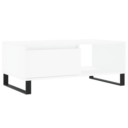 Tavolino da Salotto Bianco 90x50x36,5 cm in Legno Multistrato | homemem39