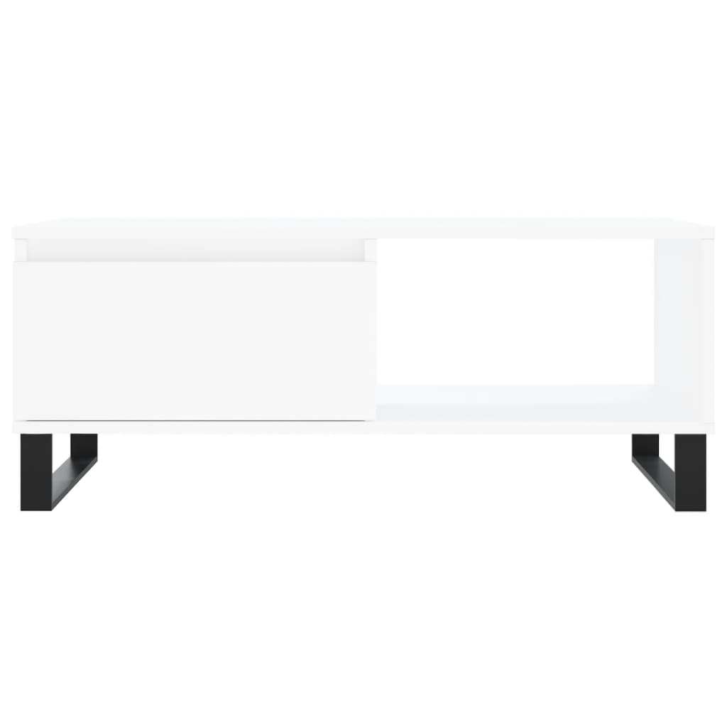 Tavolino da Salotto Bianco 90x50x36,5 cm in Legno Multistrato | homemem39