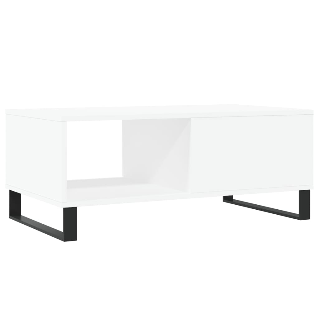 Tavolino da Salotto Bianco 90x50x36,5 cm in Legno Multistrato | homemem39
