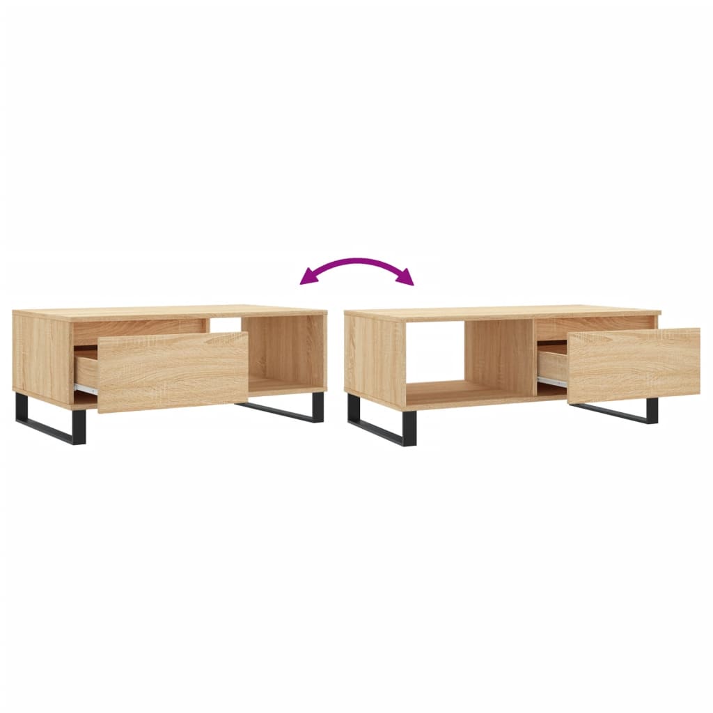 Tavolino Salotto Rovere Sonoma 90x50x36,5 cm Legno Multistrato | homemem39