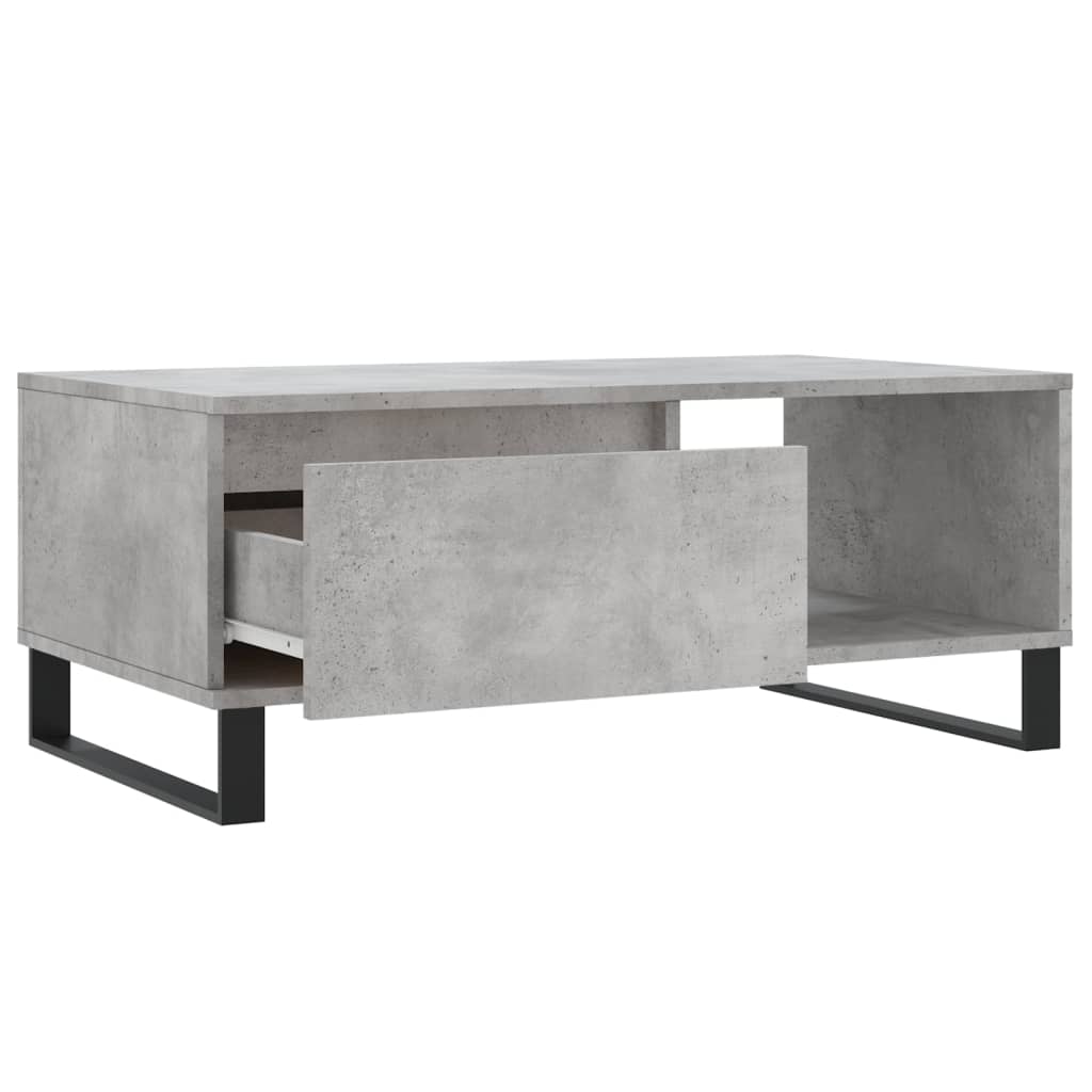 Tavolino Salotto Grigio Cemento 90x50x36,5 cm Legno Multistrato | homemem39