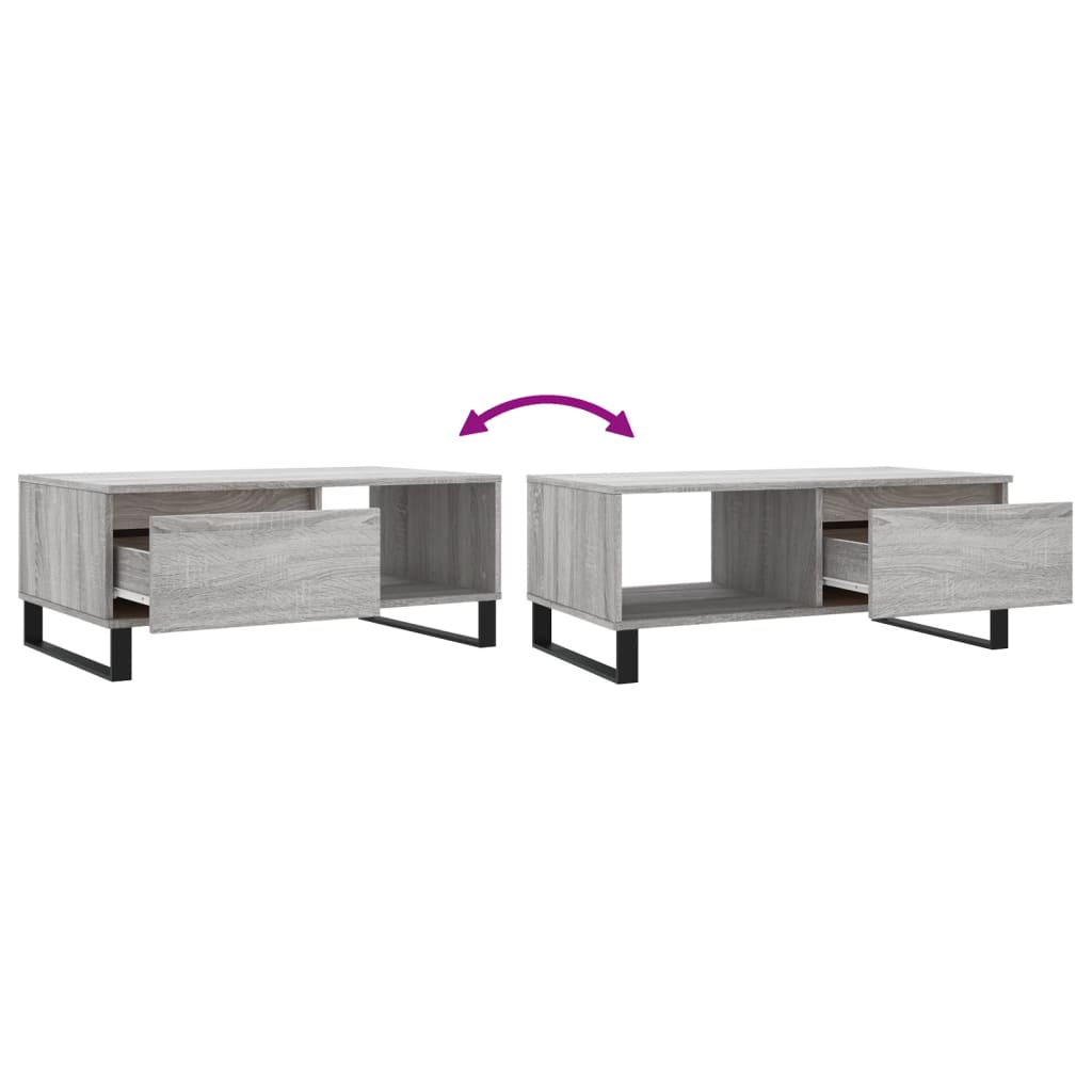 Tavolino Salotto Grigio Sonoma 90x50x36,5 cm Legno Multistrato | homemem39