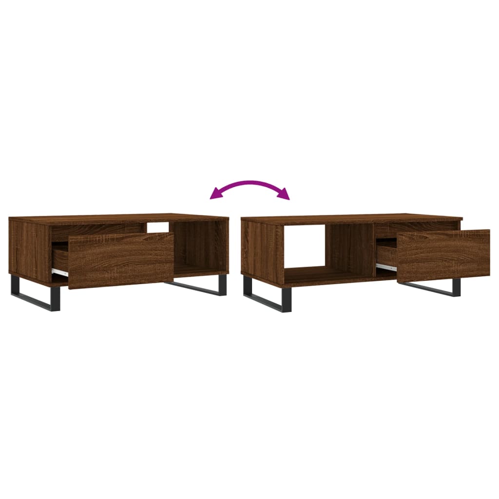 Tavolino da Salotto Rovere Marrone 90x50x36,5 cm in Multistrato | homemem39