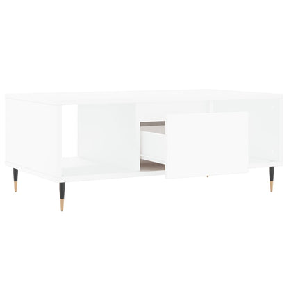 Tavolino da Salotto Bianco 90x50x36,5 cm in Legno Multistrato | homemem39