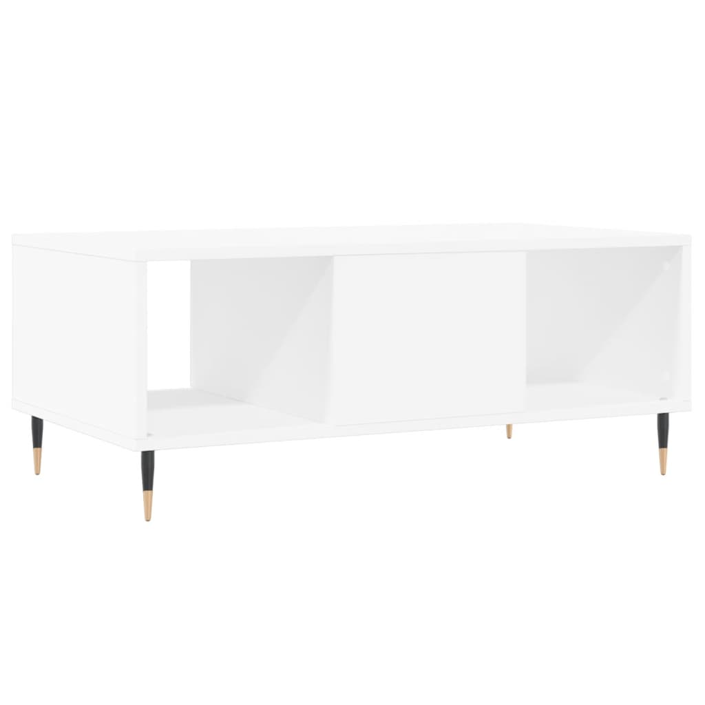 Tavolino da Salotto Bianco 90x50x36,5 cm in Legno Multistrato | homemem39