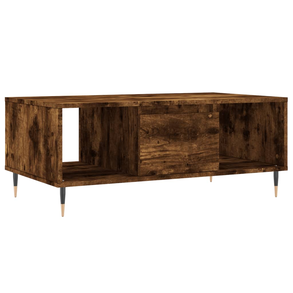 Tavolino da Salotto Rovere Fumo 90x50x36,5 cm Legno Multistrato | homemem39