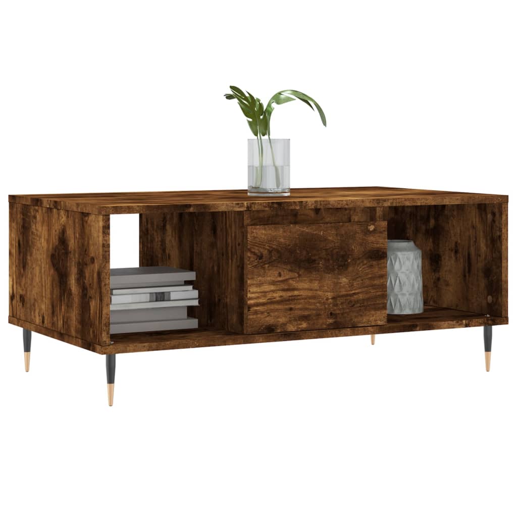 Tavolino da Salotto Rovere Fumo 90x50x36,5 cm Legno Multistrato | homemem39
