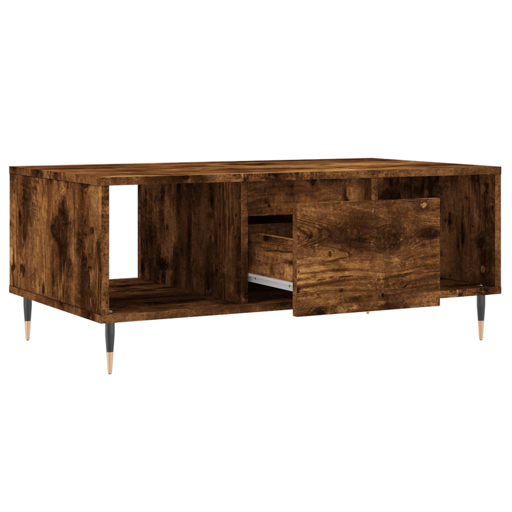 Tavolino da Salotto Rovere Fumo 90x50x36,5 cm Legno Multistrato | homemem39