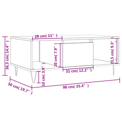 Tavolino da Salotto Nero 90x50x36,5 cm in Legno Multistrato | homemem39