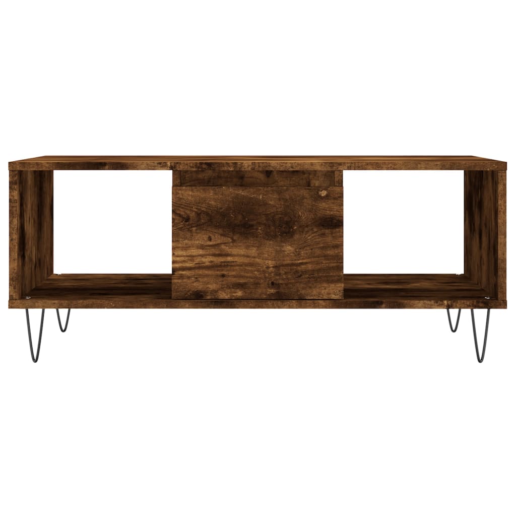 Tavolino da Salotto Rovere Fumo 90x50x36,5 cm Legno Multistrato | homemem39