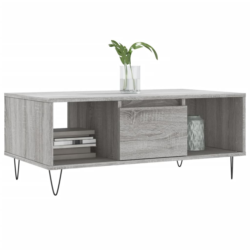 Tavolino Salotto Grigio Sonoma 90x50x36,5 cm Legno Multistrato | homemem39