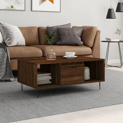 Tavolino da Salotto Rovere Marrone 90x50x36,5 cm in Multistrato | homemem39