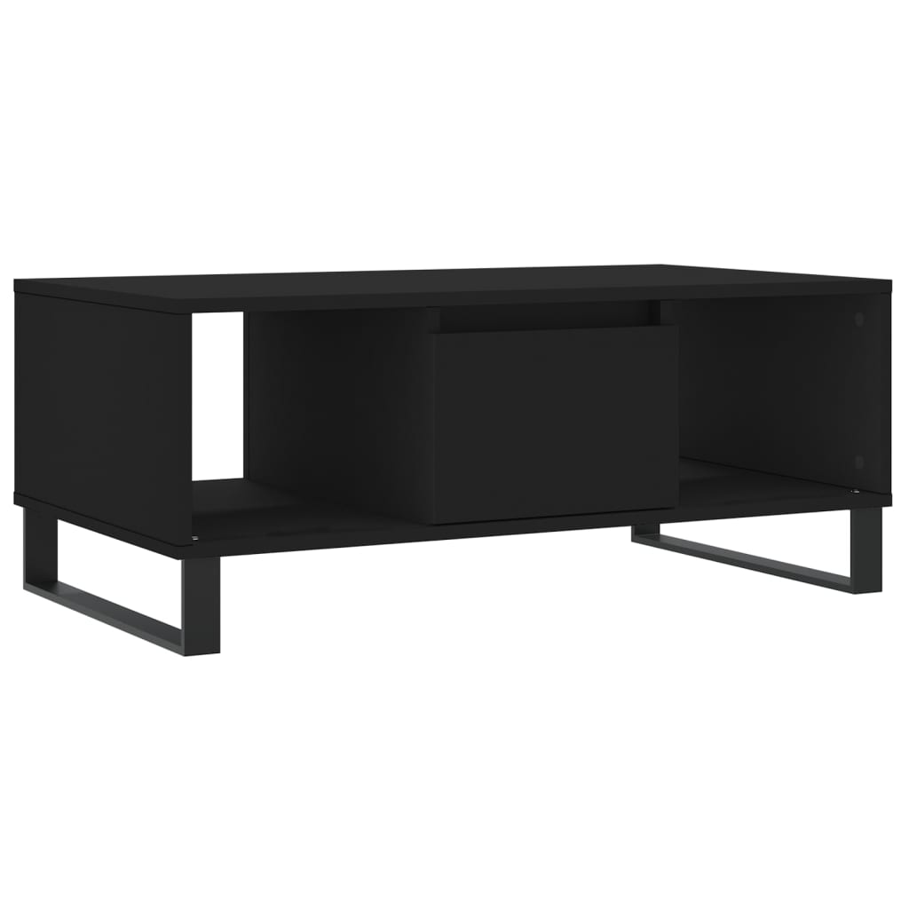 Tavolino da Salotto Nero 90x50x36,5 cm in Legno Multistrato | homemem39