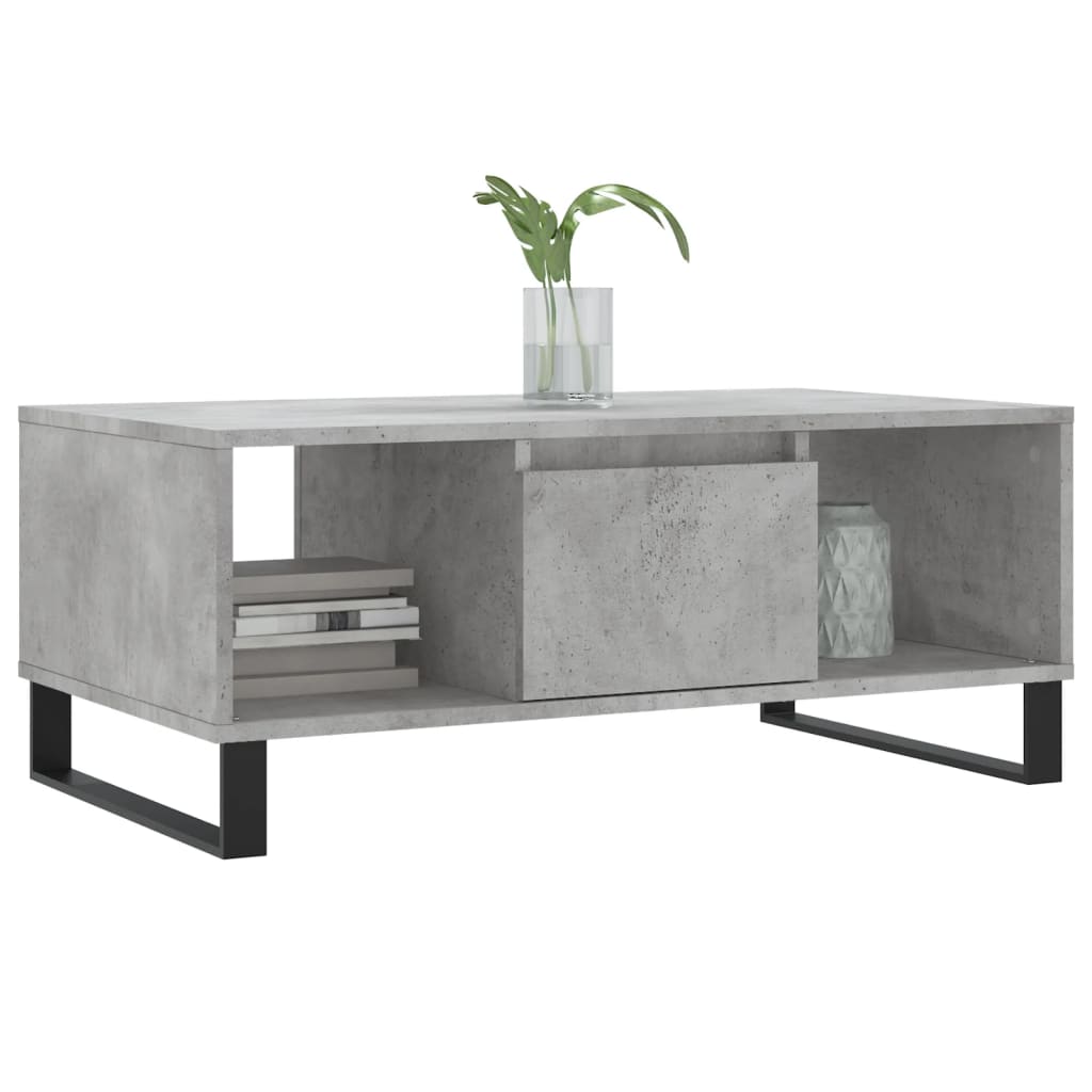 Tavolino Salotto Grigio Cemento 90x50x36,5 cm Legno Multistrato | homemem39
