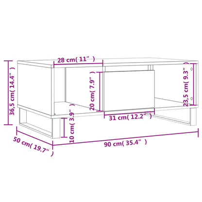 Tavolino Salotto Grigio Sonoma 90x50x36,5 cm Legno Multistrato | homemem39