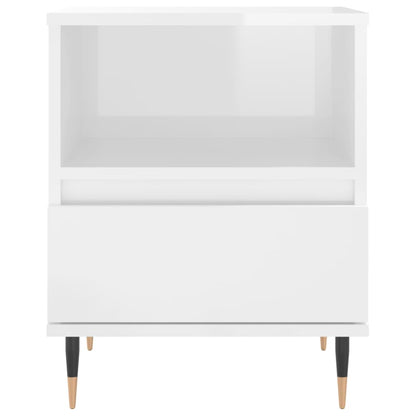 Comodini 2pz Bianco Lucido 40x35x50 cm in Legno Multistrato - homemem39