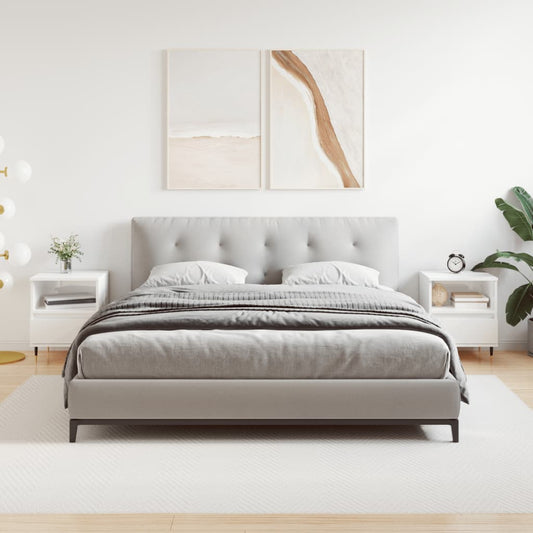 Comodini 2pz Bianco Lucido 40x35x50 cm in Legno Multistrato - homemem39