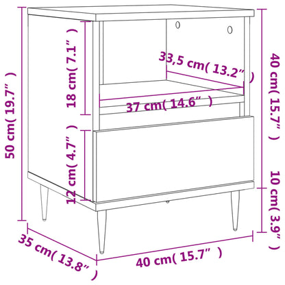 Comodino Rovere Sonoma 40x35x50 cm in Legno Multistrato