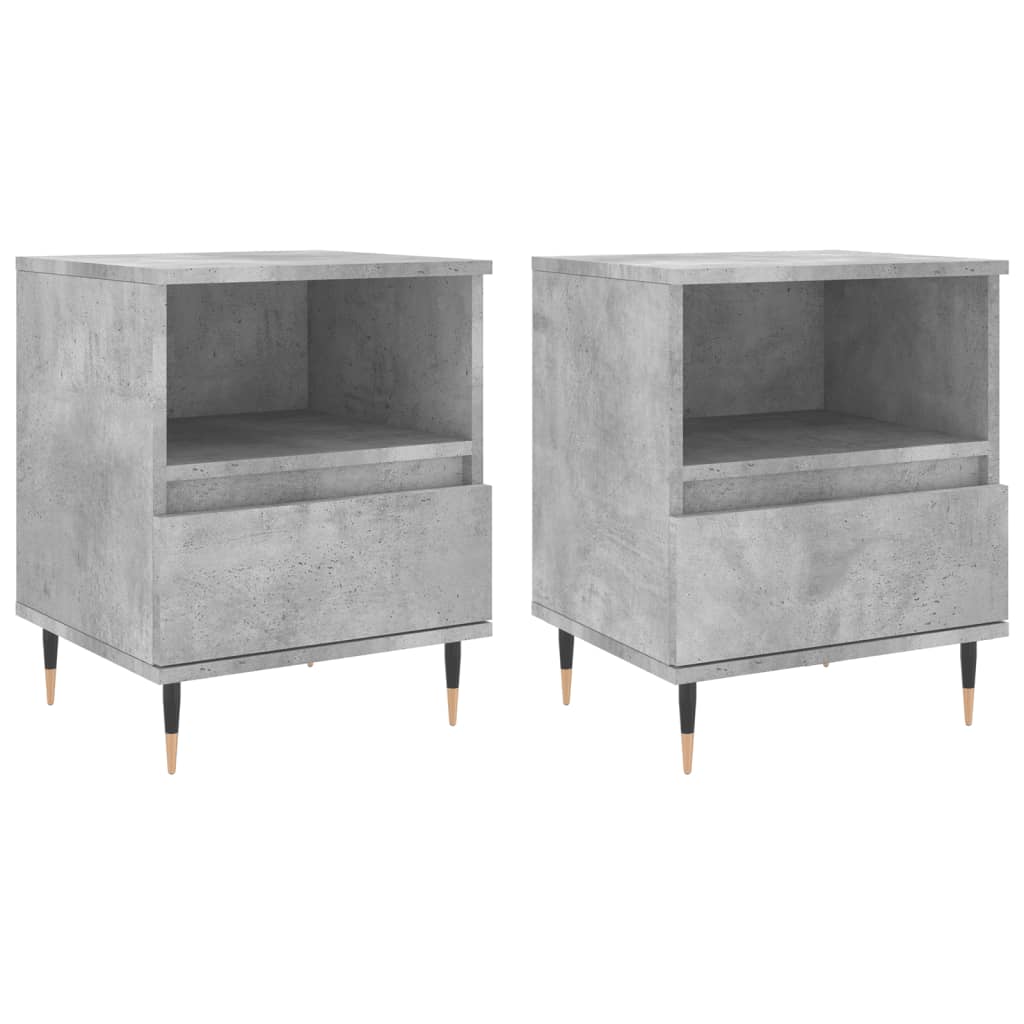 Comodini 2pz Grigio Cemento 40x35x50 cm in Legno Multistrato - homemem39