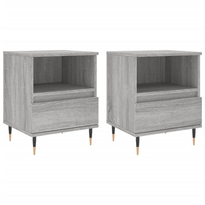 Comodini 2pz Grigio Sonoma 40x35x50 cm in Legno Multistrato - homemem39