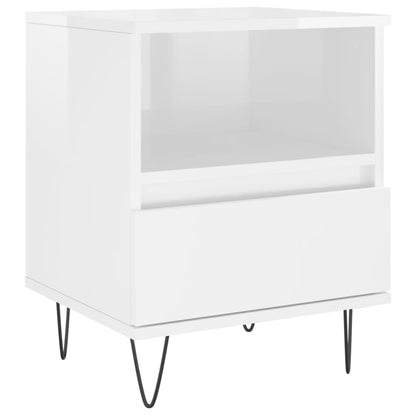 Comodini 2pz Bianco Lucido 40x35x50 cm in Legno Multistrato - homemem39