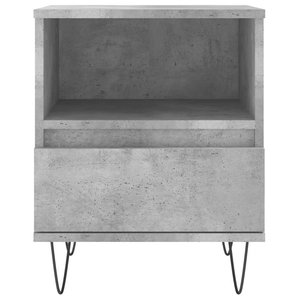 Comodino Grigio Cemento 40x35x50 cm in Legno Multistrato - homemem39