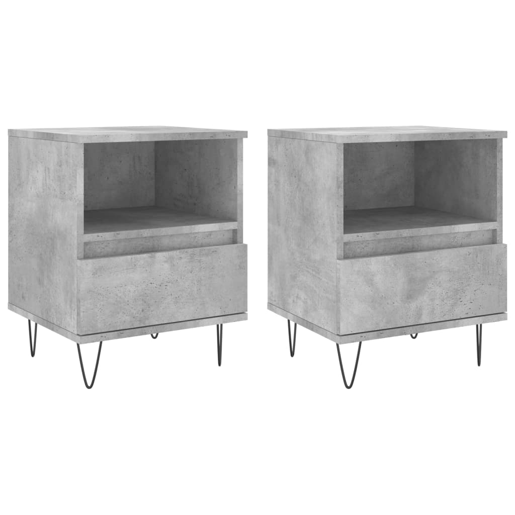 Comodini 2pz Grigio Cemento 40x35x50 cm in Legno Multistrato - homemem39
