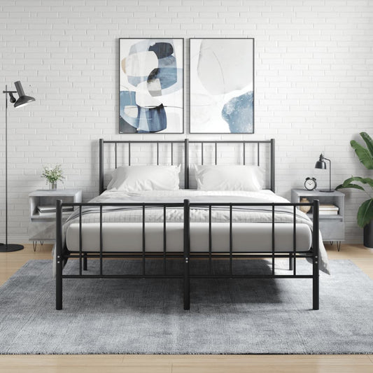Comodini 2pz Grigio Cemento 40x35x50 cm in Legno Multistrato - homemem39