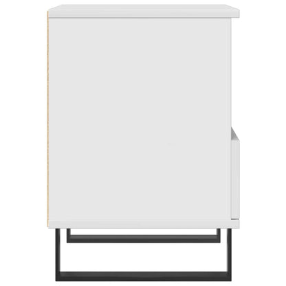 Comodino Bianco Lucido 40x35x50 cm in Legno Multistrato - homemem39