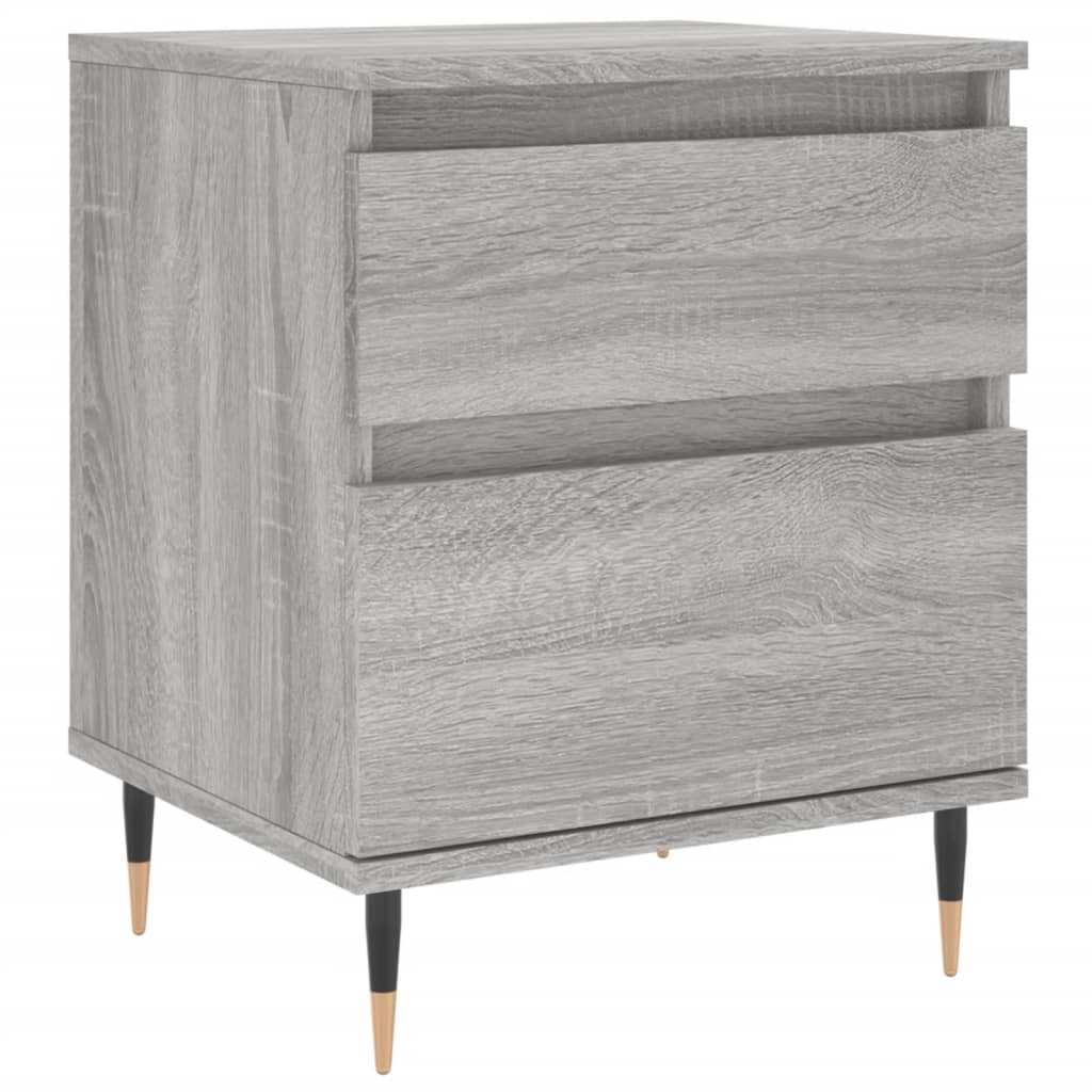 Comodini 2pz Grigio Sonoma 40x35x50 cm in Legno Multistrato - homemem39
