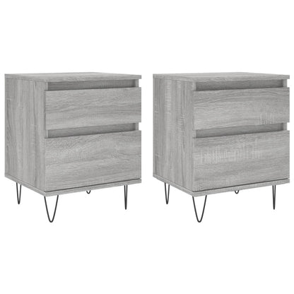 Comodini 2pz Grigio Sonoma 40x35x50 cm in Legno Multistrato - homemem39