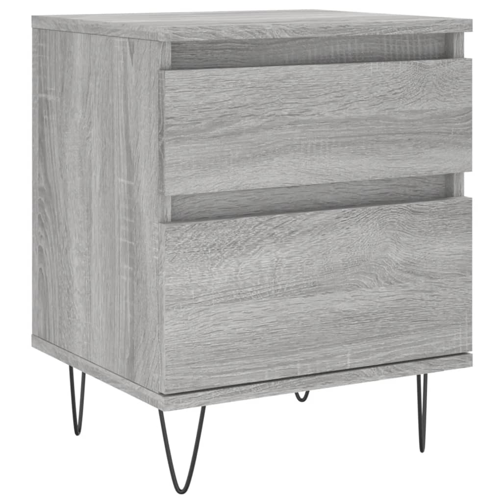 Comodini 2pz Grigio Sonoma 40x35x50 cm in Legno Multistrato - homemem39