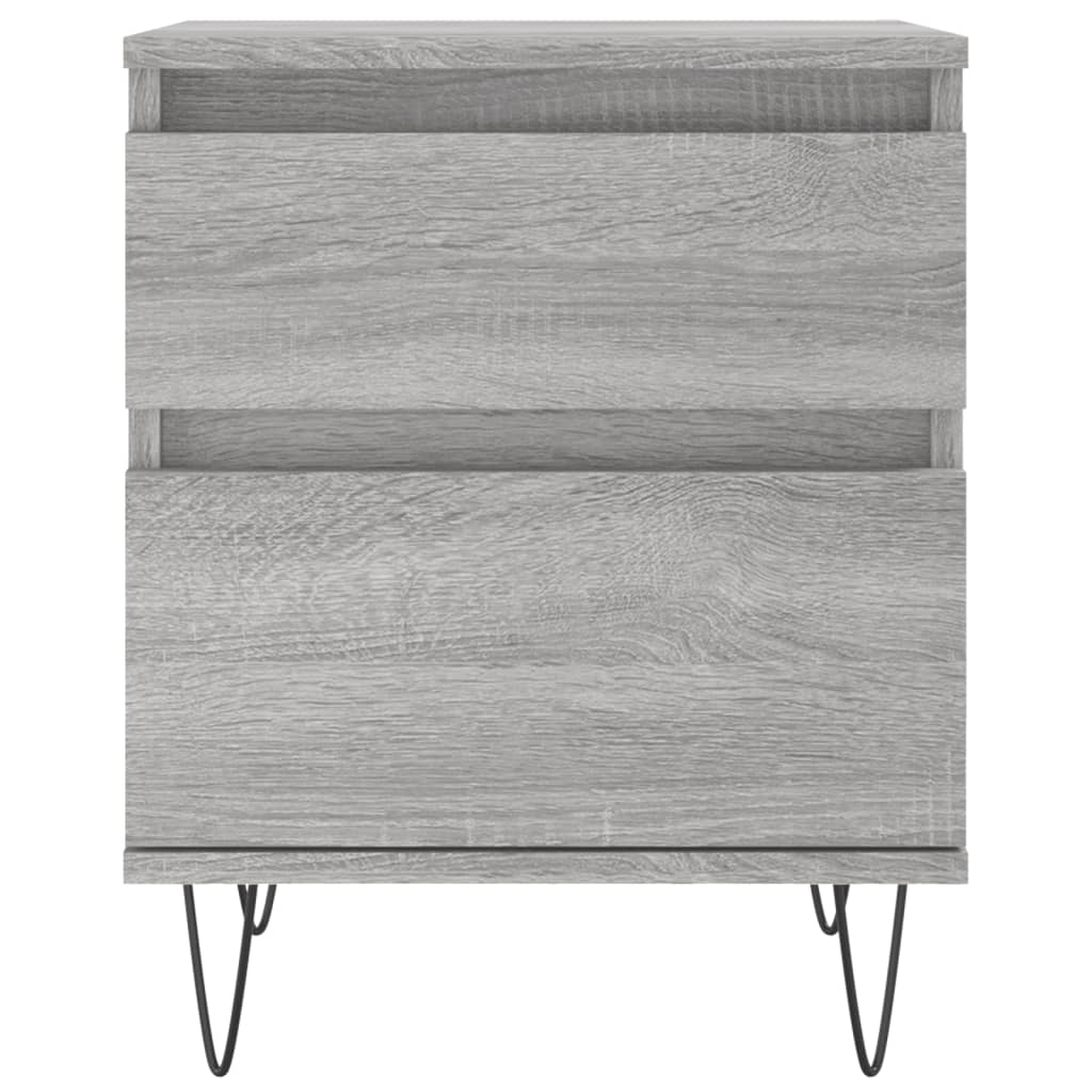 Comodini 2pz Grigio Sonoma 40x35x50 cm in Legno Multistrato - homemem39