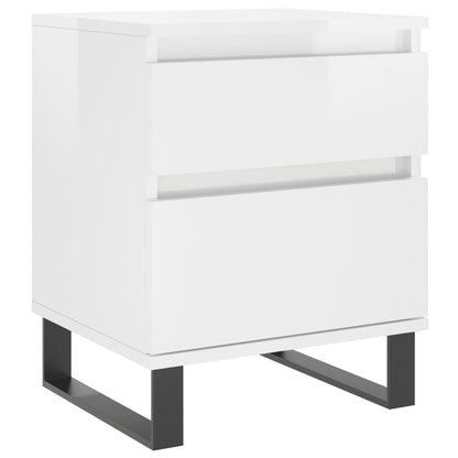 Comodini 2pz Bianco Lucido 40x35x50 cm in Legno Multistrato - homemem39
