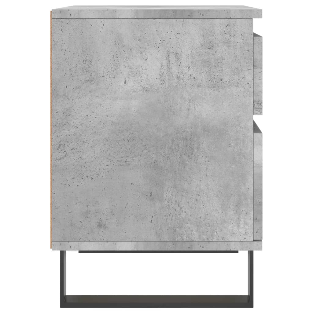 Comodino Grigio Cemento 40x35x50 cm in Legno Multistrato