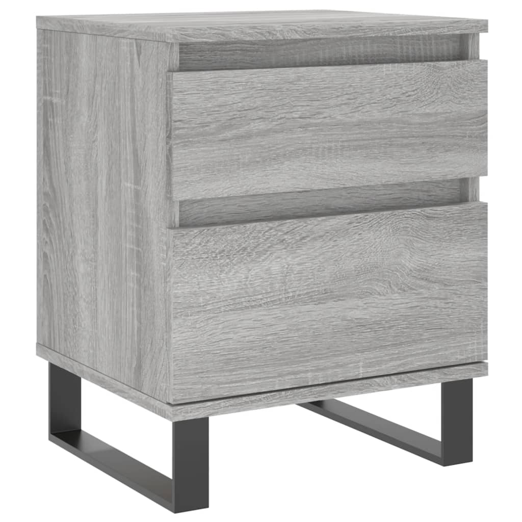 Comodini 2pz Grigio Sonoma 40x35x50 cm in Legno Multistrato - homemem39
