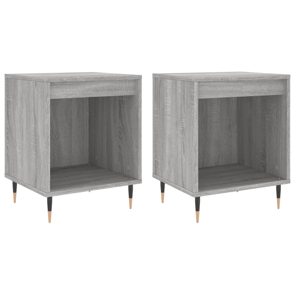 Comodini 2pz Grigio Sonoma 40x35x50 cm in Legno Multistrato | homemem39