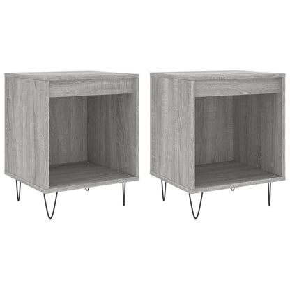 Comodini 2pz Grigio Sonoma 40x35x50 cm in Legno Multistrato - homemem39