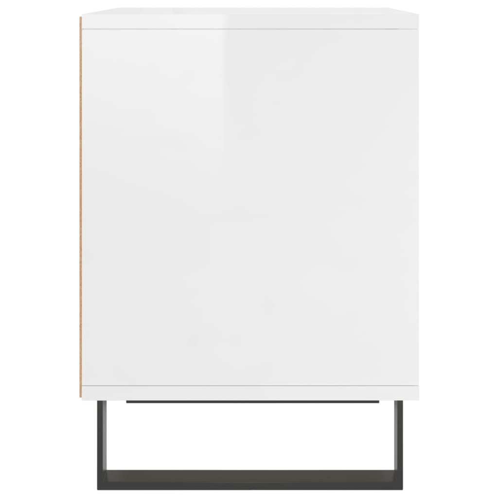 Comodino Bianco Lucido 40x35x50 cm in Legno Multistrato - homemem39