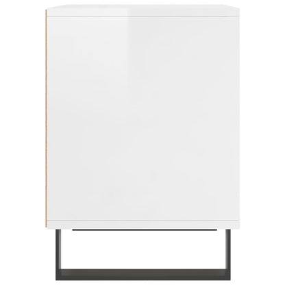 Comodino Bianco Lucido 40x35x50 cm in Legno Multistrato - homemem39