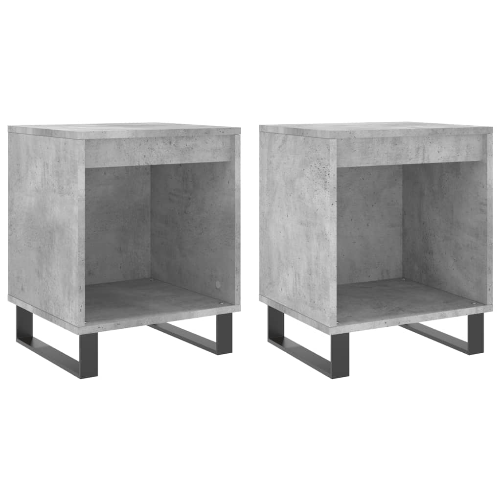 Comodini 2pz Grigio Cemento 40x35x50 cm in Legno Multistrato - homemem39