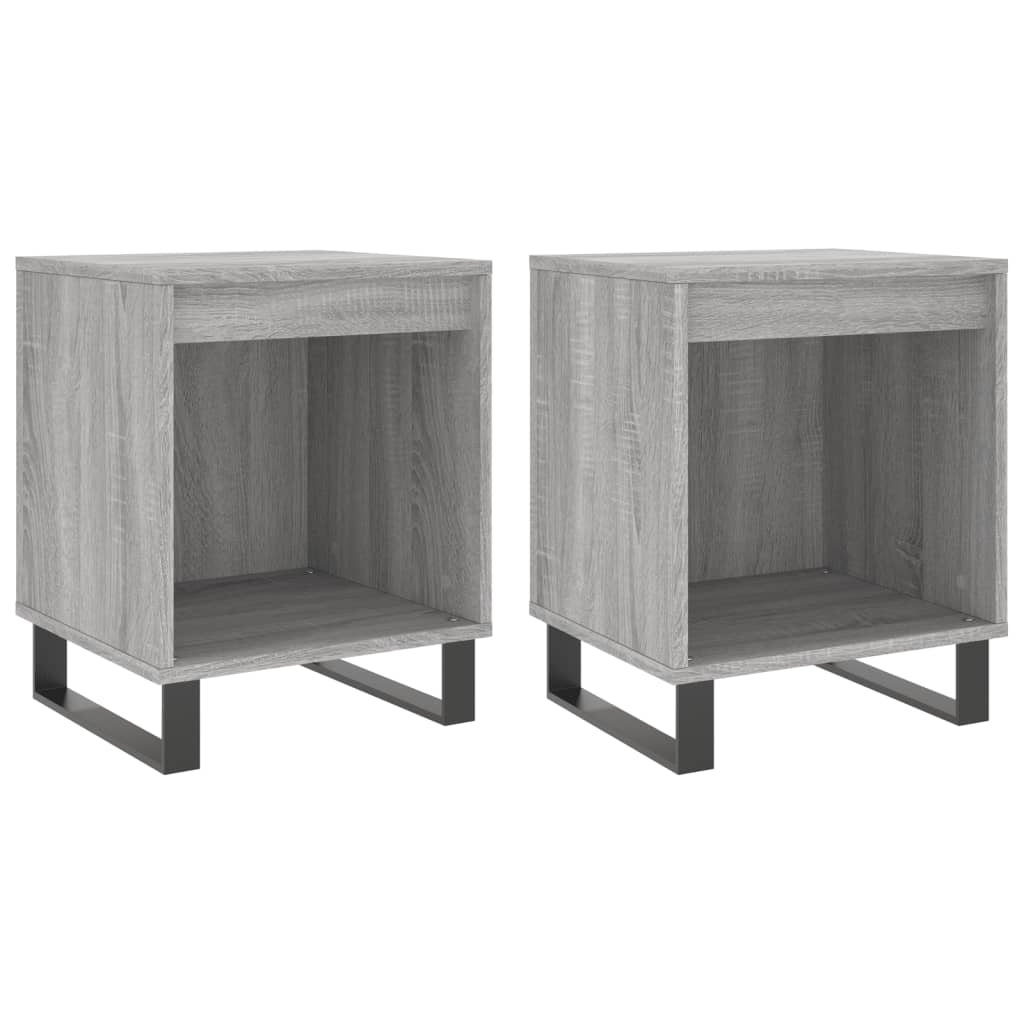 Comodini 2pz Grigio Sonoma 40x35x50 cm in Legno Multistrato - homemem39