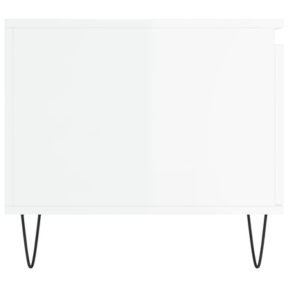 Tavolino da Salotto Bianco Lucido 100x50x45cm Legno Multistrato