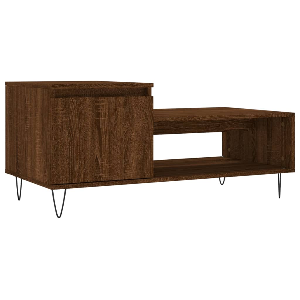 Tavolino da Salotto Rovere Marrone100x50x45cm Legno Multistrato | homemem39