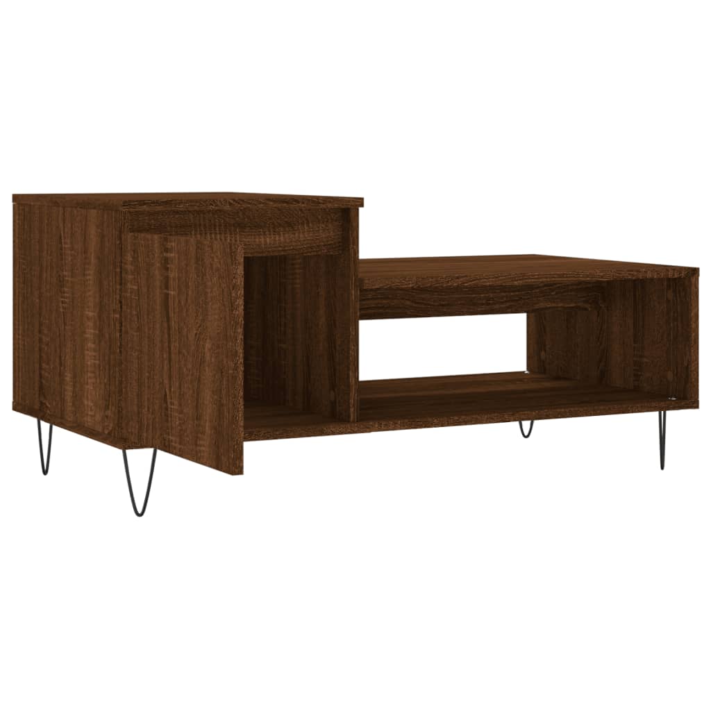 Tavolino da Salotto Rovere Marrone100x50x45cm Legno Multistrato | homemem39