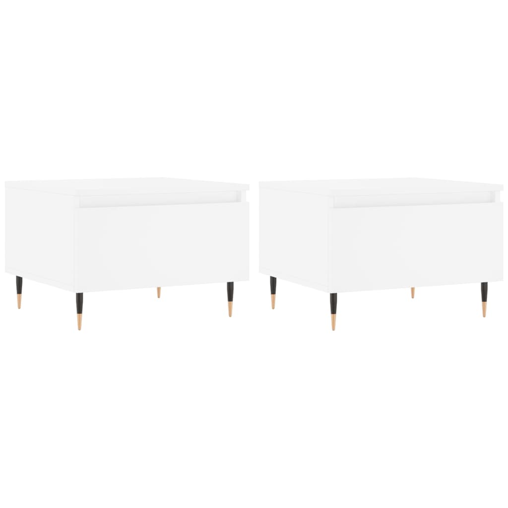 Tavolini da Salotto 2pz Bianchi 50x46x35cm in Legno Multistrato | homemem39
