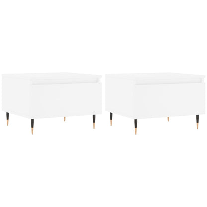 Tavolini da Salotto 2pz Bianchi 50x46x35cm in Legno Multistrato | homemem39