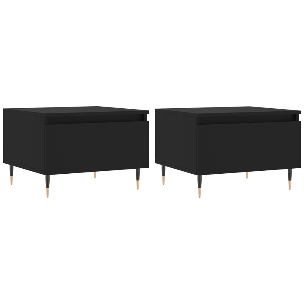 Tavolini da Salotto 2pz Neri 50x46x35 cm in Legno Multistrato | homemem39